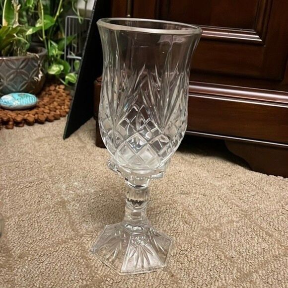 Vintage cut glass  Hurricane Lamp - Picture 1 of 4